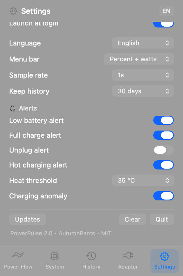 Settings